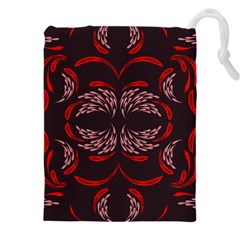 Floral Folk Damask Pattern Fantasy Flowers Floral Geometric Fantasy Drawstring Pouch (4xl) by Eskimos