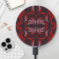 Floral Folk Damask Pattern Fantasy Flowers Floral Geometric Fantasy Wireless Charger by Eskimos