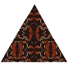 Floral Folk Damask Pattern Fantasy Flowers Floral Geometric Fantasy Wooden Puzzle Triangle by Eskimos