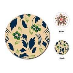 Folk Flowers Print Floral Pattern Ethnic Art Playing Cards Single Design (round) by Eskimos