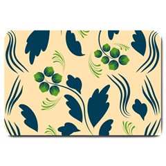 Folk Flowers Print Floral Pattern Ethnic Art Large Doormat  by Eskimos