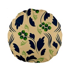 Folk Flowers Print Floral Pattern Ethnic Art Standard 15  Premium Flano Round Cushions by Eskimos