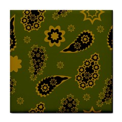 Floral Pattern Paisley Style Paisley Print  Doodle Background Tile Coaster by Eskimos