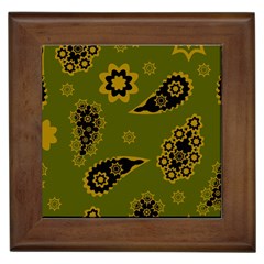 Floral Pattern Paisley Style Paisley Print  Doodle Background Framed Tile by Eskimos