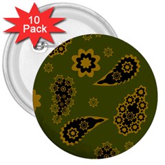 Floral Pattern Paisley Style Paisley Print  Doodle Background 3  Buttons (10 Pack)  by Eskimos