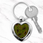 Floral pattern paisley style Paisley print. Doodle background Key Chain (Heart) Front