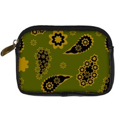 Floral Pattern Paisley Style Paisley Print  Doodle Background Digital Camera Leather Case by Eskimos