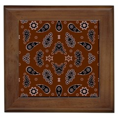 Floral Pattern Paisley Style Paisley Print  Doodle Background Framed Tile by Eskimos