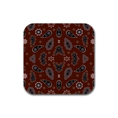 Floral Pattern Paisley Style Paisley Print  Doodle Background Rubber Square Coaster (4 Pack) by Eskimos