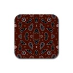 Floral pattern paisley style Paisley print. Doodle background Rubber Square Coaster (4 pack) Front