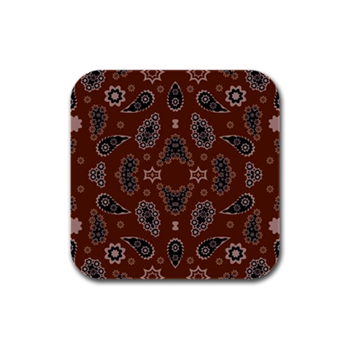 Floral pattern paisley style Paisley print. Doodle background Rubber Square Coaster (4 pack)