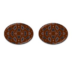 Floral Pattern Paisley Style Paisley Print  Doodle Background Cufflinks (oval) by Eskimos