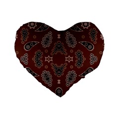 Floral Pattern Paisley Style Paisley Print  Doodle Background Standard 16  Premium Heart Shape Cushions by Eskimos