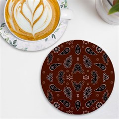 Floral Pattern Paisley Style Paisley Print  Doodle Background Uv Print Round Tile Coaster