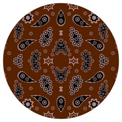 Floral Pattern Paisley Style Paisley Print  Doodle Background Round Trivet