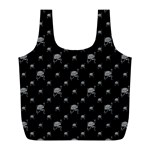 Grey And Black Alien Dancing Girls Drawing Pattern Full Print Recycle Bag (L) Front