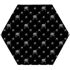 Grey And Black Alien Dancing Girls Drawing Pattern Wooden Puzzle Hexagon by dflcprintsclothing