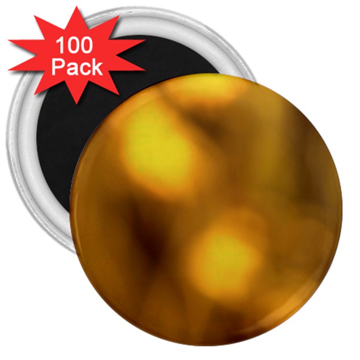 Orange Vibrant Abstract 3  Magnets (100 pack)