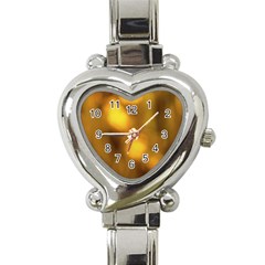 Orange Vibrant Abstract Heart Italian Charm Watch by DimitriosArt