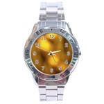 Orange Vibrant Abstract Stainless Steel Analogue Watch Front