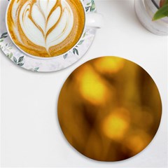 Orange Vibrant Abstract Uv Print Round Tile Coaster by DimitriosArt