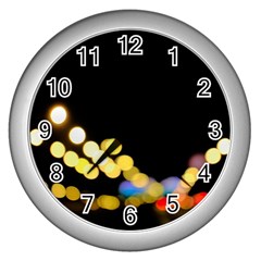 City Lights Series No3 Wall Clock (silver) by DimitriosArt