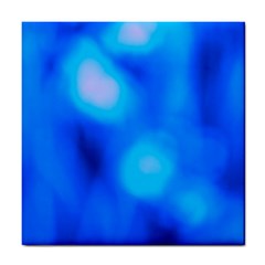 Blue Vibrant Abstract Tile Coaster by DimitriosArt