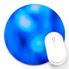 Blue Vibrant Abstract Round Mousepads by DimitriosArt