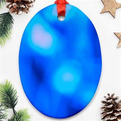 Blue Vibrant Abstract Ornament (oval) by DimitriosArt