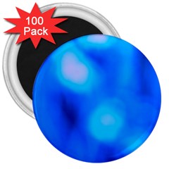 Blue Vibrant Abstract 3  Magnets (100 Pack) by DimitriosArt