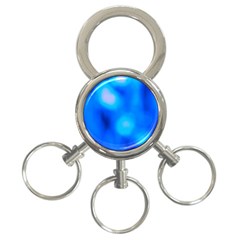 Blue Vibrant Abstract 3-ring Key Chain by DimitriosArt