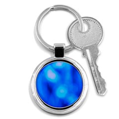 Blue Vibrant Abstract Key Chain (round) by DimitriosArt