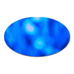 Blue Vibrant Abstract Oval Magnet by DimitriosArt