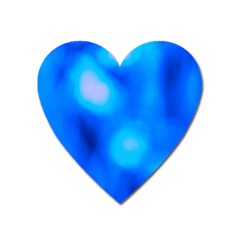 Blue Vibrant Abstract Heart Magnet by DimitriosArt