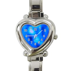 Blue Vibrant Abstract Heart Italian Charm Watch by DimitriosArt