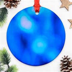 Blue Vibrant Abstract Round Ornament (two Sides) by DimitriosArt