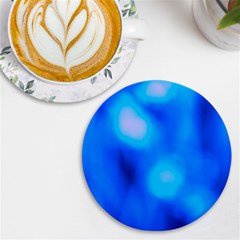 Blue Vibrant Abstract Uv Print Round Tile Coaster