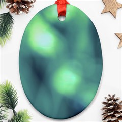 Green Vibrant Abstract Ornament (oval) by DimitriosArt