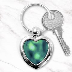 Green Vibrant Abstract Key Chain (heart) by DimitriosArt