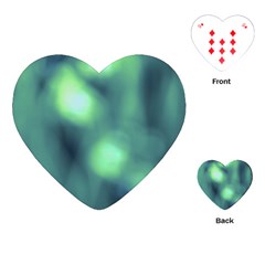 Green Vibrant Abstract Playing Cards Single Design (heart) by DimitriosArt