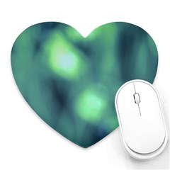 Green Vibrant Abstract Heart Mousepads by DimitriosArt