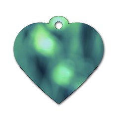 Green Vibrant Abstract Dog Tag Heart (one Side) by DimitriosArt