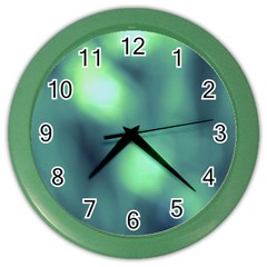 Green Vibrant Abstract Color Wall Clock by DimitriosArt