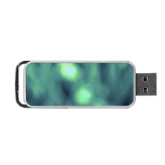 Green Vibrant Abstract Portable Usb Flash (two Sides)