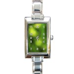 Green Vibrant Abstract No3 Rectangle Italian Charm Watch Front