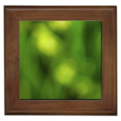 Green Vibrant Abstract No3 Framed Tile by DimitriosArt