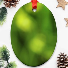 Green Vibrant Abstract No3 Ornament (oval) by DimitriosArt