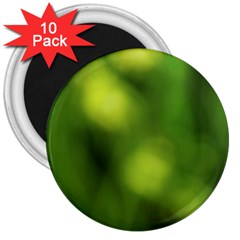 Green Vibrant Abstract No3 3  Magnets (10 Pack)  by DimitriosArt