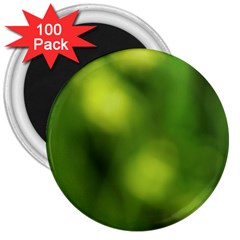 Green Vibrant Abstract No3 3  Magnets (100 Pack) by DimitriosArt