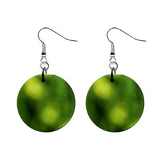 Green Vibrant Abstract No3 Mini Button Earrings by DimitriosArt